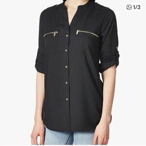 Calvin Klein Black Button-Down Shirt